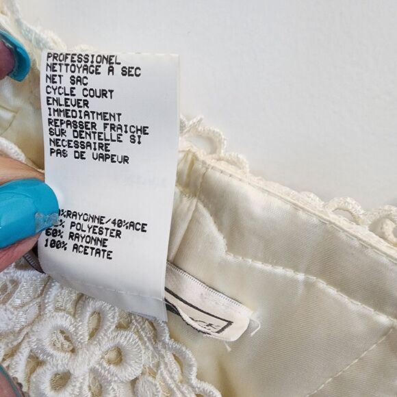 Jessica McClintock Gown Black Cream Empire Lace Cut Out Formal Prom Long 12 Vtg - Picture 4 of 16